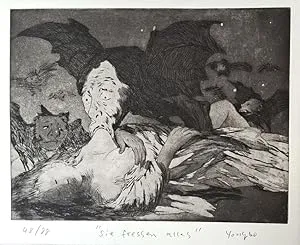 Zhao Yongbo (*1964): Sie fressen alles. - (Radierung / signiert, betitelt, Blatt 48 von 88)