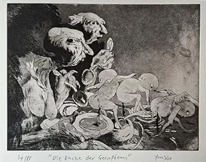 Zhao Yongbo (*1964): Die Rache der Gerupften. - (Radierung / signiert, betitelt, Blatt 34 von 88)
