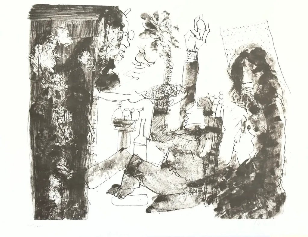 Der Baum der Erkenntnis - (Zyklus "Der Urfaust") - (Lithografie / 2003, num. u. signiertes Blatt, Auflage: 75 Ex.)