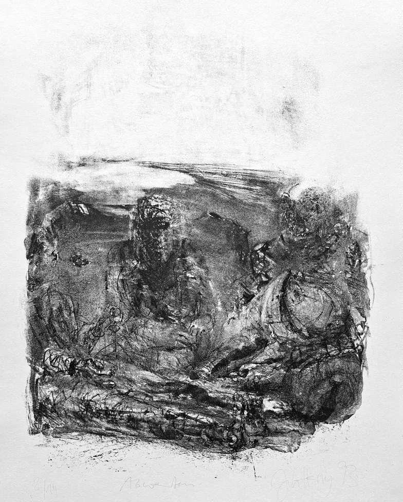Johannes Heisig: Abwarten. - (Lithographie / 1993, signiert u. nummeriert, Blatt 2 von Auflage: 14 Ex.)