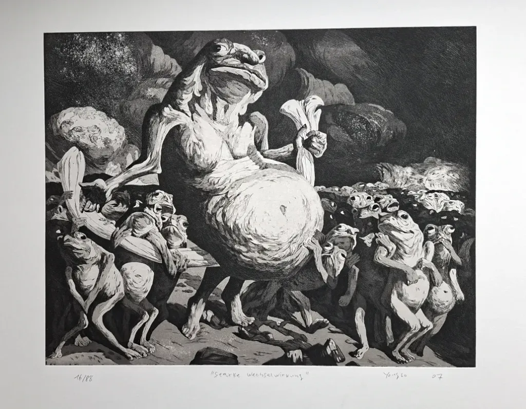 Zhao Yongbo (*1964): Starke Wechselwirkung - (Radierung / 2007, signiert, betitelt, Blatt 16 von 88)