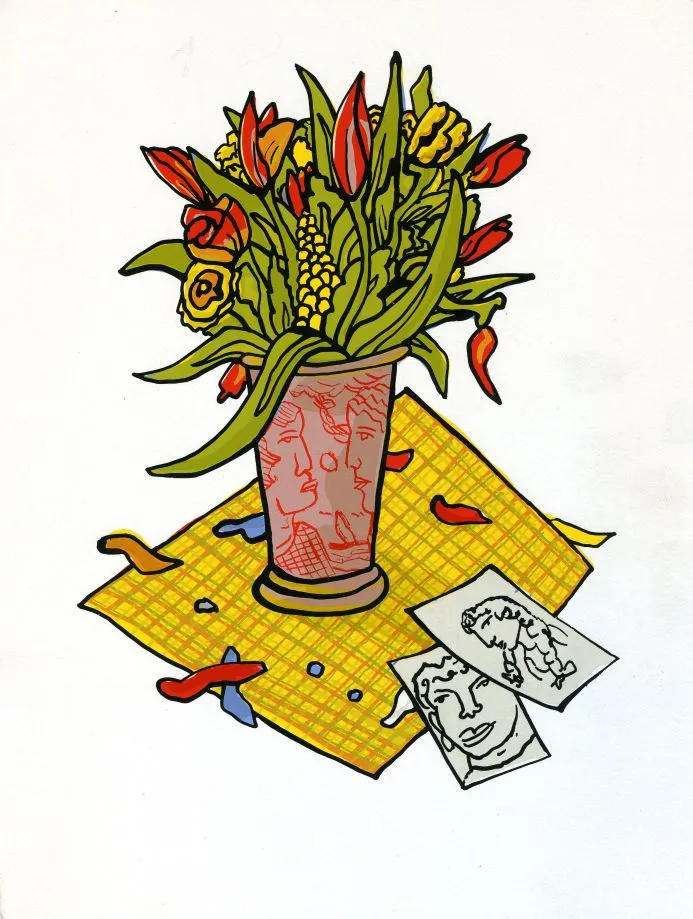 Moritz Götze (*1964): Stillleben - (Farbgrafik / 2012, num. u. signiertes Blatt, Auflage: 100 Ex.)