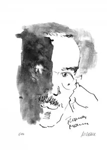 Thomas Mann - Der Zauberer - (Lithographie / 2020, num. u. signiertes Blatt, Auflage: 200 Ex.)