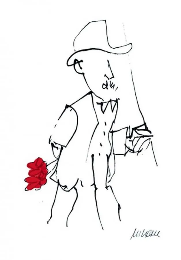 GRATULATION, handcoloriert in ROT - (Lithographie / 2020, handsigniert, nicht nummeriert, Auflage: 300 Ex.)