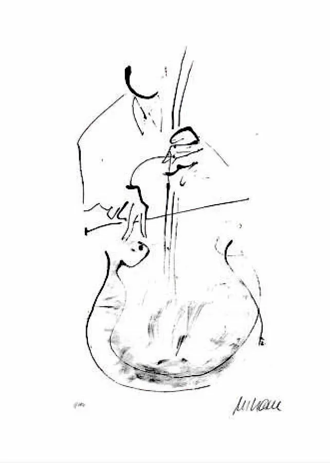 Play Bach - Cellospieler (Lithographie / 2020, num. u. signiertes Blatt, Auflage: 180 Ex.)