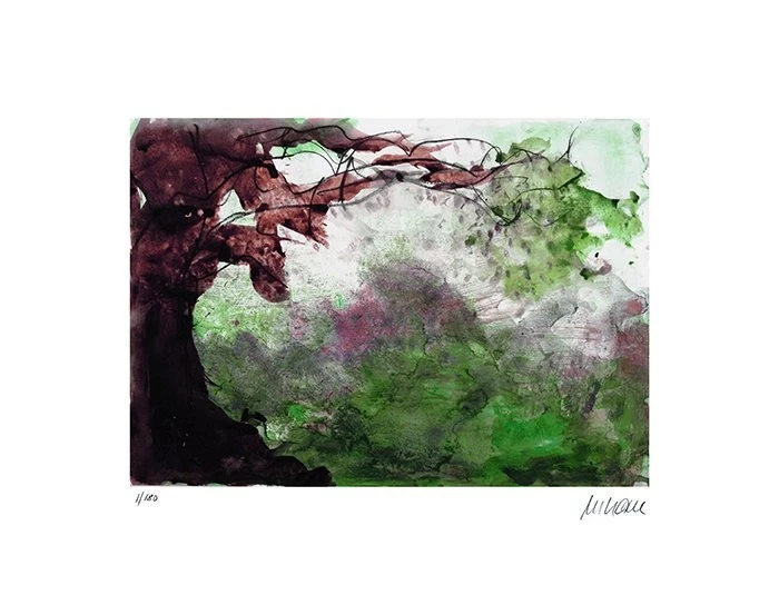 Baum im Sturm - (Giclée-Print / 2019, num. u. signiertes Blatt, Auflage: 180)