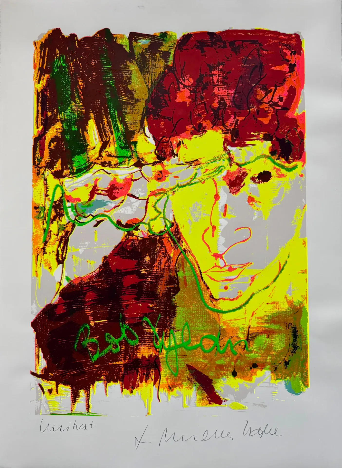 Der junge Bob Dylan - (Siebdruck in acht Farben / 2016, UNIKATDRUCK, signiert)