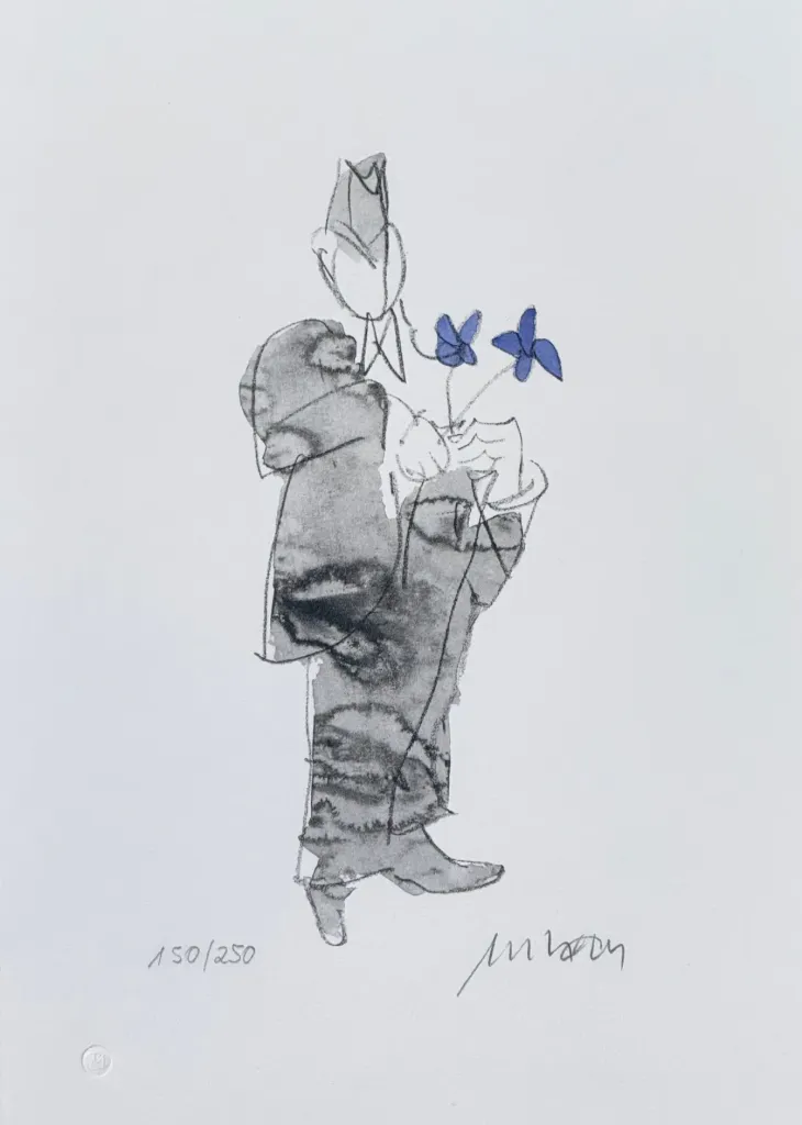 ALLES GUTE in BLAU - (Lithographie / 2013, num. u. signiertes Blatt, Auflage: 250 Ex.)